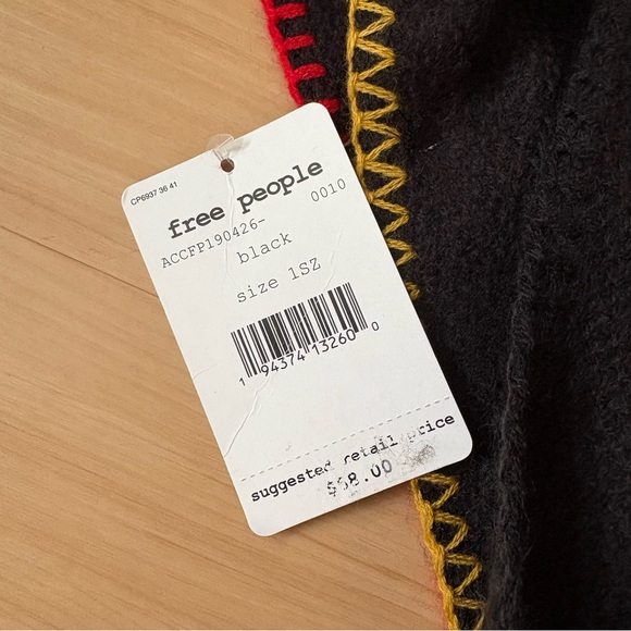 Free People Womens Common Thread Blanket Wrap Scarf in Black One Size - Picture 6 of 8